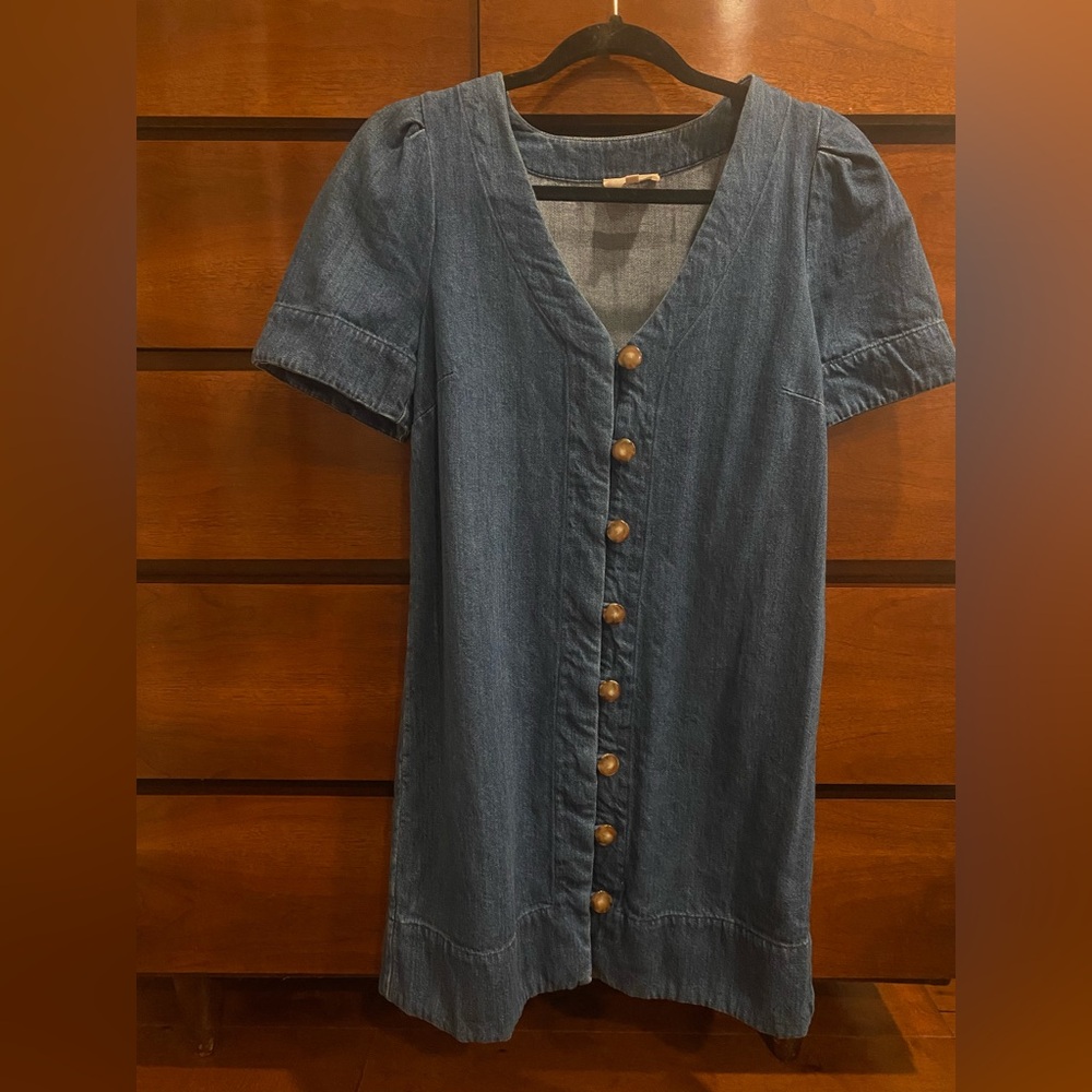Sezane // Blue Denim Button-Down Dress // vennila dress